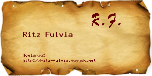 Ritz Fulvia névjegykártya